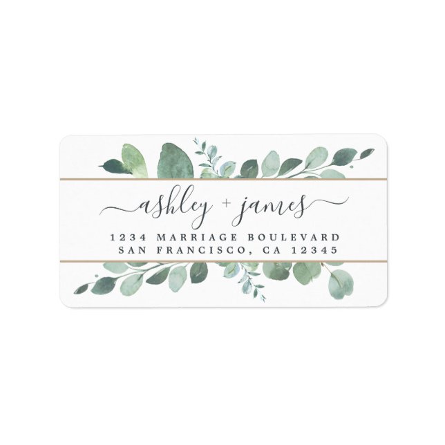 Elegant Script Grey Bröllop Returadress Adressetikett (Framsidan)