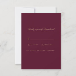 Elegant Script Guld & Burgundy OSA kort