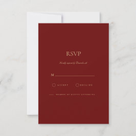 Elegant Script Guld & Deep Red OSA kort