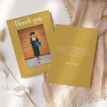 Elegant Script Guld Studenten Photo Tack