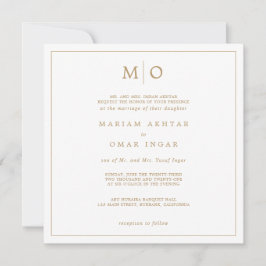 Elegant Script Guldmonogram Inbjudningar