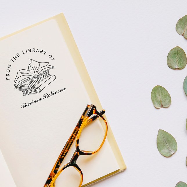 Elegant Script Hand-ritad Anpassningsbar Bibliotek Stämpel (Skapare uppladdad)