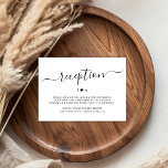 Elegant Script Heart Monogram Wedding Reception Tilläggskort<br><div class="desc">Elegant Hand lät skript vara enkelt minimalistiskt,  enkelt,  svart- och vitt bröllopskort. Med parets monogram,  mellan med ett kärlek-hjärtmotiv.</div>