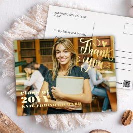 Elegant Script Heart Photo Studenten Tack