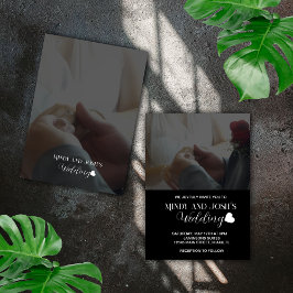 Elegant Script Heart Two Photo Inbjudningar