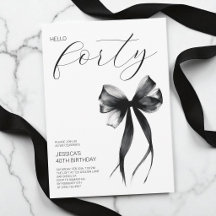 Elegant Script Hello Forty Bow 40-årsfest
