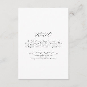 Elegant Script Hotel-höljekort Tilläggskort
