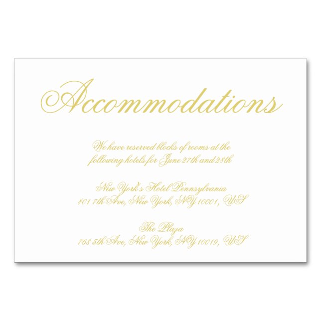 Elegant Script Island Citrus Accommodation Cards Bordsnummer (Framsidan)