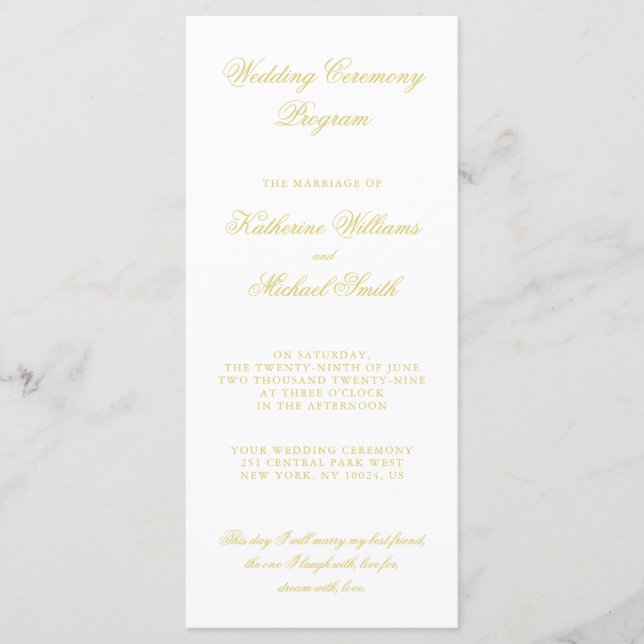 Elegant Script Island Citrus Wedding Programs Program (Framsida)