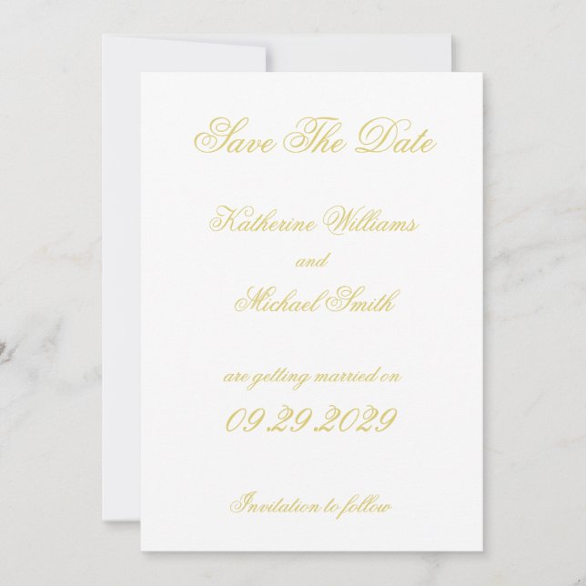 Elegant Script Island Citrus Wedding Save The Date Inbjudningar (Framsida)