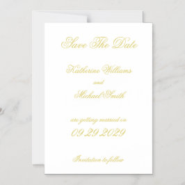 Elegant Script Island Citrus Wedding Save The Date Magnetisk Inbjudningskort