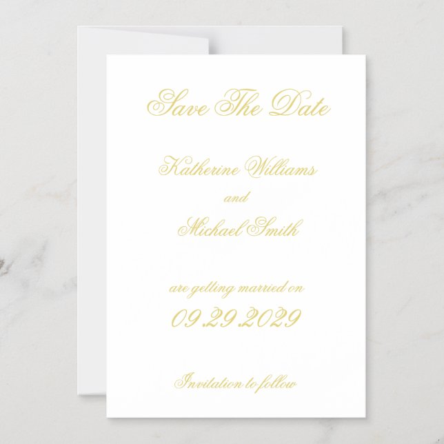 Elegant Script Island Citrus Wedding Save The Date Magnetisk Inbjudningskort (Framsida)