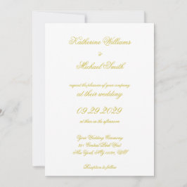 Elegant Script Island Citrus Yellow Wedding Inbjudningar