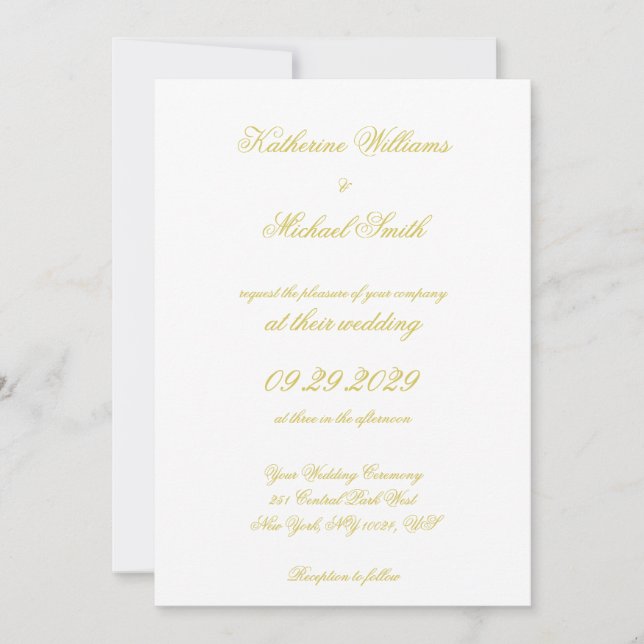 Elegant Script Island Citrus Yellow Wedding Inbjudningar (Framsida)