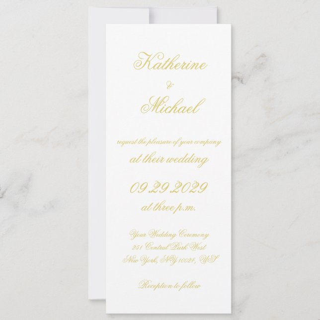 Elegant Script Island Citrus Yellow Wedding Invite Inbjudningar (Framsida)