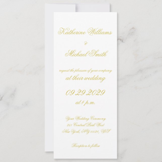 Elegant Script Island Citrus Yellow Wedding Invite Inbjudningar (Framsida)