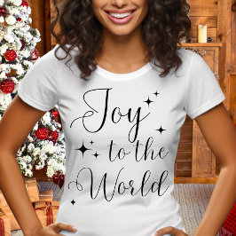Elegant Script Joy till World God jul T Shirt
