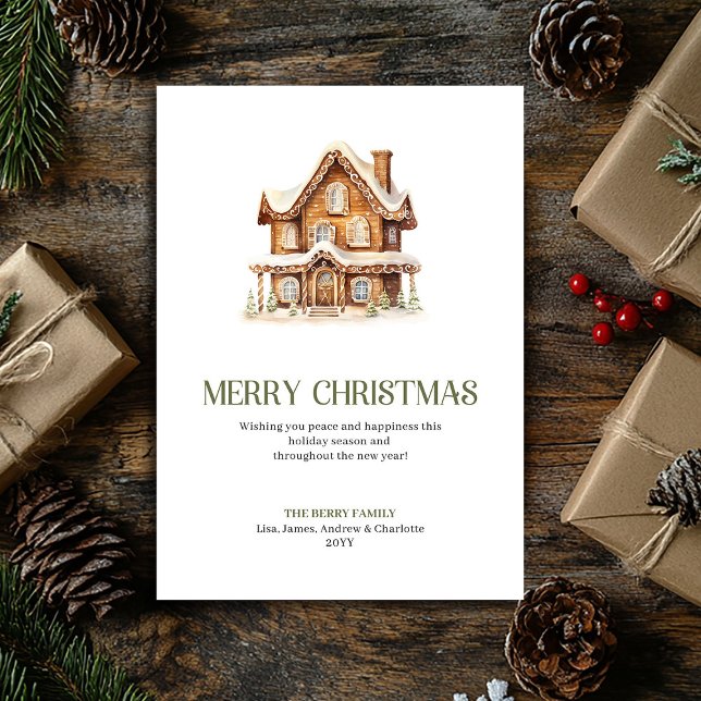 Elegant Script Julgransprydnad Neutral Högtid  Julkort (Elegant Script Christmas Ornament Neutral Holiday Card)