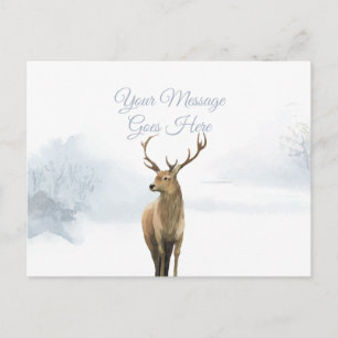 Elegant Script Julhelg Vinter Hjort Vykort