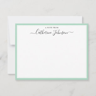 Elegant Script-kalligrafi A Note from Mint-Grönt Anteckningskort