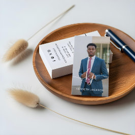 Elegant script kalligrafi monogram logotyp & foto visitkort