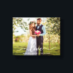 Elegant Script Kärlek Bröllop Bride and Groom Phot Canvastryck<br><div class="desc">Kanvastrycket Bröllop Bride och Groom Photo i Kärlek Elegant</div>