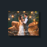 Elegant Script Kärlek Bröllop Bride Groom Photo Canvastryck<br><div class="desc">Kanvastrycket Bröllop Bride och Groom Photo i Kärlek Elegant</div>