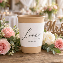 Elegant Script Kärlek bryggs Bröllopskaffekopp