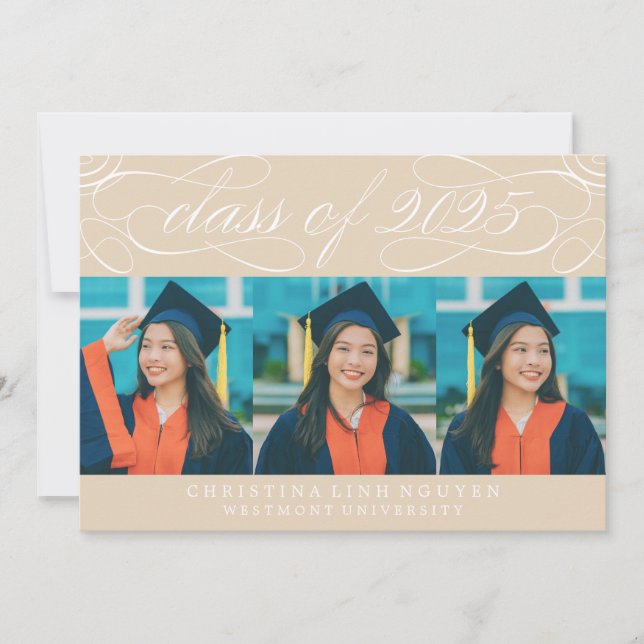 ELEGANT SCRIPT-KLASS AV 2025 PHOTO STUDENTEN INBJUDNINGAR (Framsida)