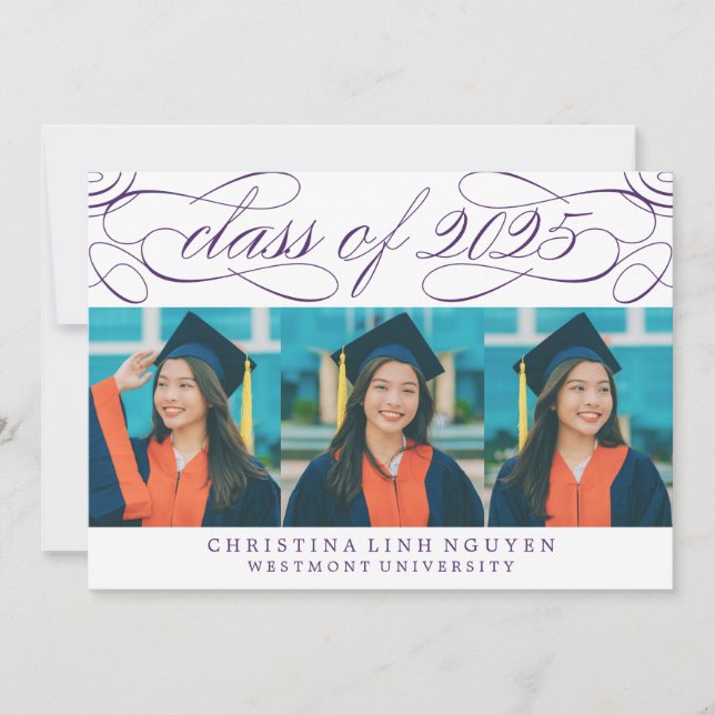 ELEGANT SCRIPT-KLASS AV 2025 PHOTO STUDENTEN INBJUDNINGAR (Framsida)