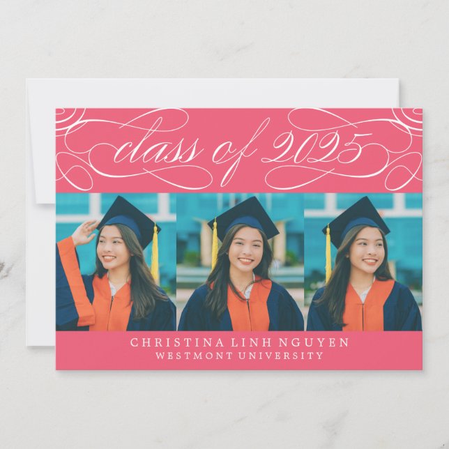 ELEGANT SCRIPT-KLASS AV 2025 PHOTO STUDENTEN INBJUDNINGAR (Framsida)