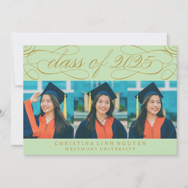 ELEGANT SCRIPT-KLASS AV 2025 PHOTO STUDENTEN INBJUDNINGAR (Framsida)