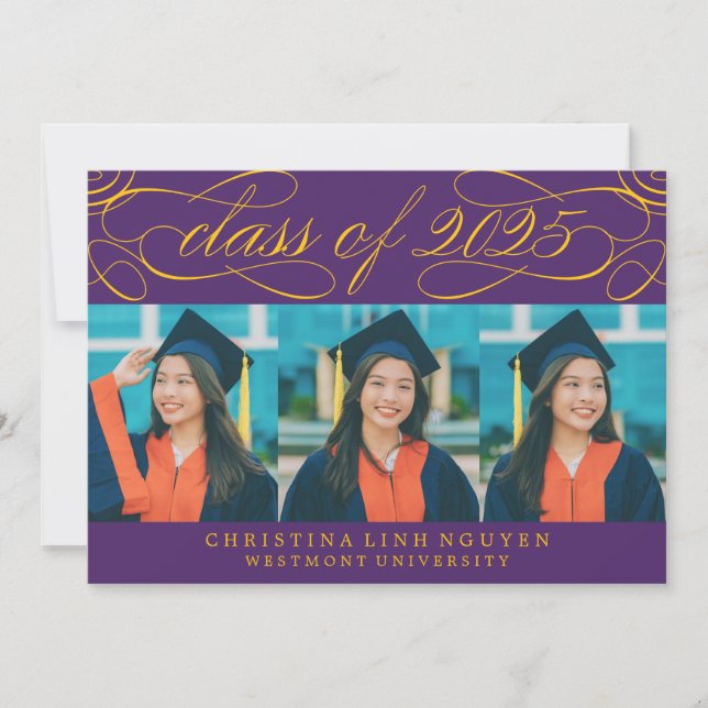 ELEGANT SCRIPT-KLASS AV 2025 PHOTO STUDENTEN INBJUDNINGAR (Framsida)