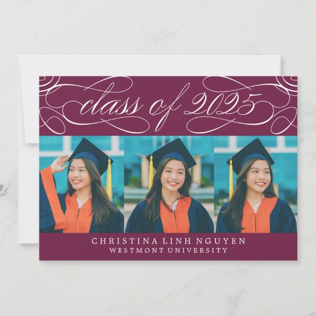 ELEGANT SCRIPT-KLASS AV 2025 PHOTO STUDENTEN INBJUDNINGAR (Framsida)
