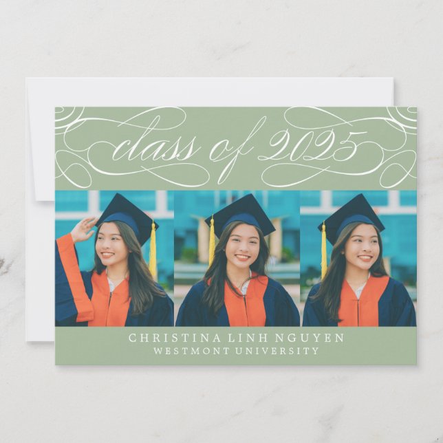 ELEGANT SCRIPT-KLASS AV 2025 PHOTO STUDENTEN INBJUDNINGAR (Framsida)