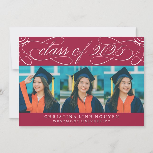 ELEGANT SCRIPT-KLASS AV 2025 PHOTO STUDENTEN INBJUDNINGAR (Framsida)