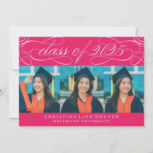 ELEGANT SCRIPT-KLASS AV 2025 PHOTO STUDENTEN INBJUDNINGAR (Framsida)