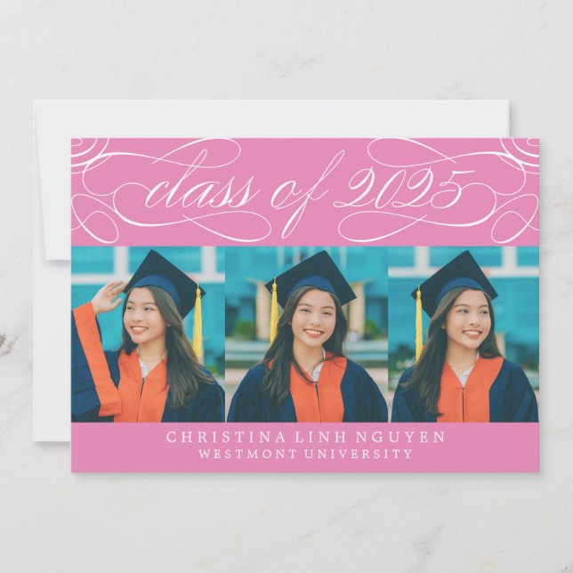 ELEGANT SCRIPT-KLASS AV 2025 PHOTO STUDENTEN INBJUDNINGAR (Framsida)