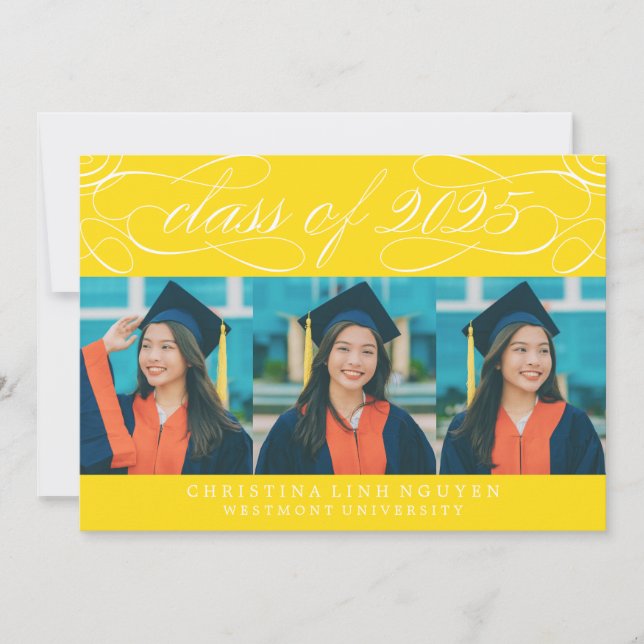 ELEGANT SCRIPT-KLASS AV 2025 PHOTO STUDENTEN INBJUDNINGAR (Framsida)