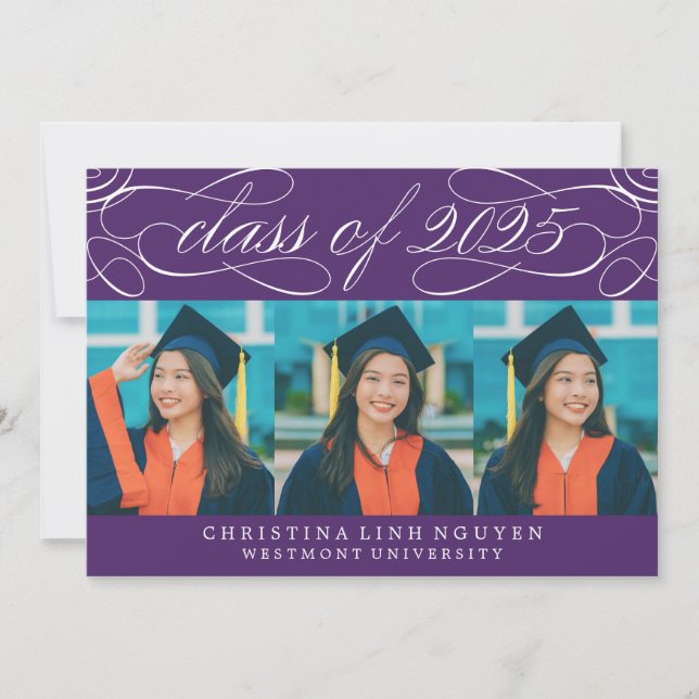 ELEGANT SCRIPT-KLASS AV 2025 PHOTO STUDENTEN INBJUDNINGAR (Framsida)