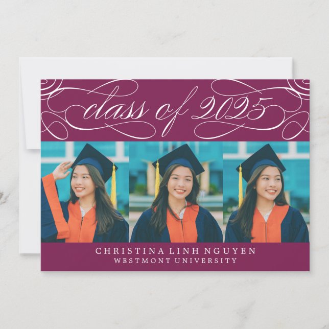 ELEGANT SCRIPT-KLASS AV 2025 PHOTO STUDENTEN INBJUDNINGAR (Framsida)