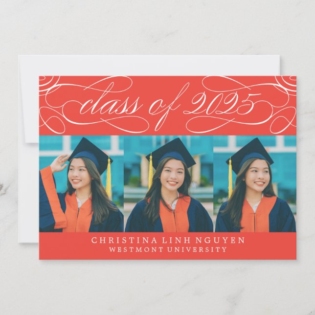 ELEGANT SCRIPT-KLASS AV 2025 PHOTO STUDENTEN INBJUDNINGAR (Framsida)