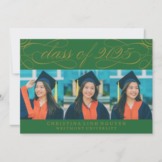 ELEGANT SCRIPT-KLASS AV 2025 PHOTO STUDENTEN INBJUDNINGAR (Framsida)