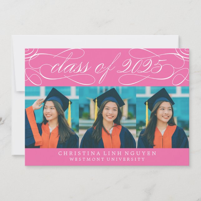ELEGANT SCRIPT-KLASS AV 2025 PHOTO STUDENTEN INBJUDNINGAR (Framsida)