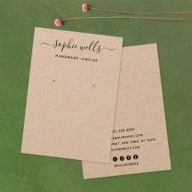 Elegant Script Kraft Earring Visning Holder