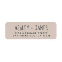 Elegant Script Lila Bröllop Returadress