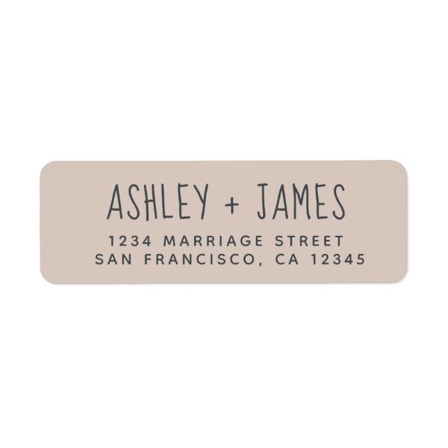 Elegant Script Lila Bröllop Returadress Etikett (Framsidan)