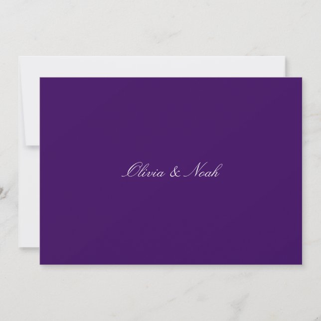Elegant Script Lila Rehearsal Dinner Card Tack Kort (Framsida)