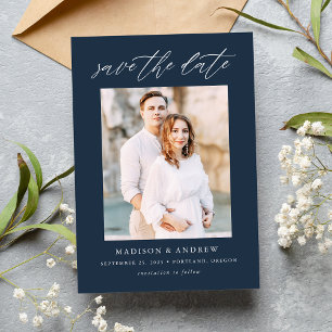 Elegant Script Marin Fotografi Spara Datumet