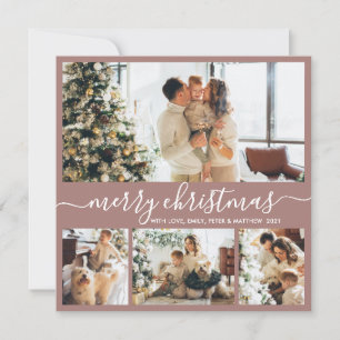 Elegant Script Mauve Photo Collage julkort